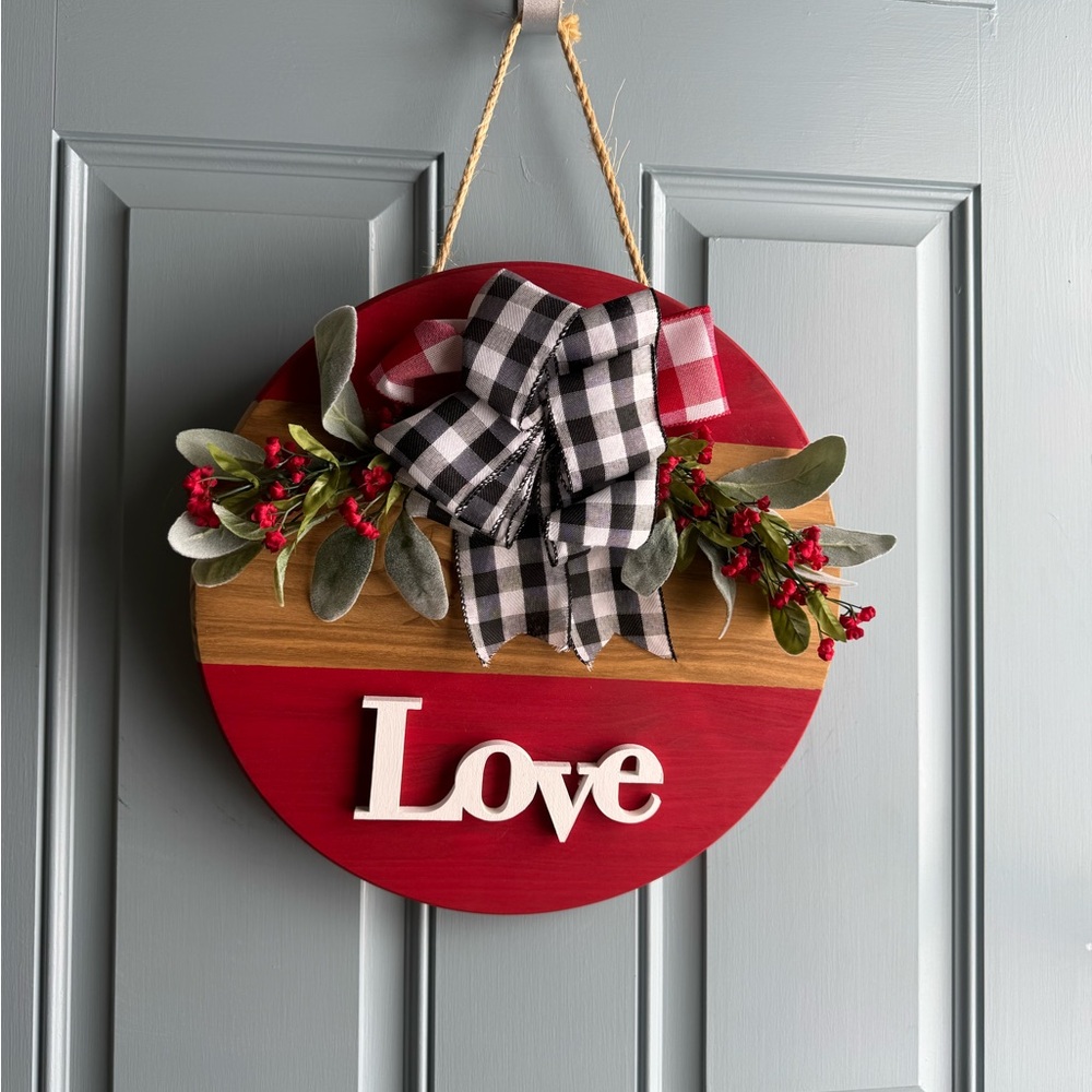 Red and Black Plaid Holiday Wreath